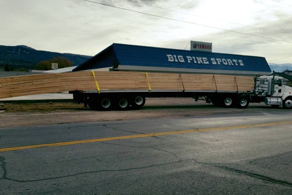 lumber being transported